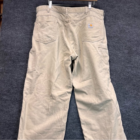 Carhartt Pants FR Carpenter Beige Khaki Brown Original Fit Mens 42 x 32 - Picture 10 of 16